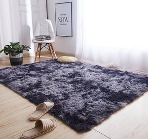 LYKEJI Fluffy tepih s dugim vlaknima, protuklizni - tamnosivi - 80x160 cm
