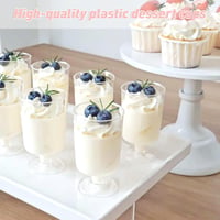 Pahar pentru desert Vaskula, plastic, 25 bucăți, 120 ml, transparent, reutilizabil, pahar pentru petreceri 6