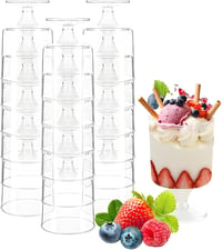 Pahar pentru desert Vaskula, plastic, 25 bucăți, 120 ml, transparent, reutilizabil, pahar pentru petreceri 1