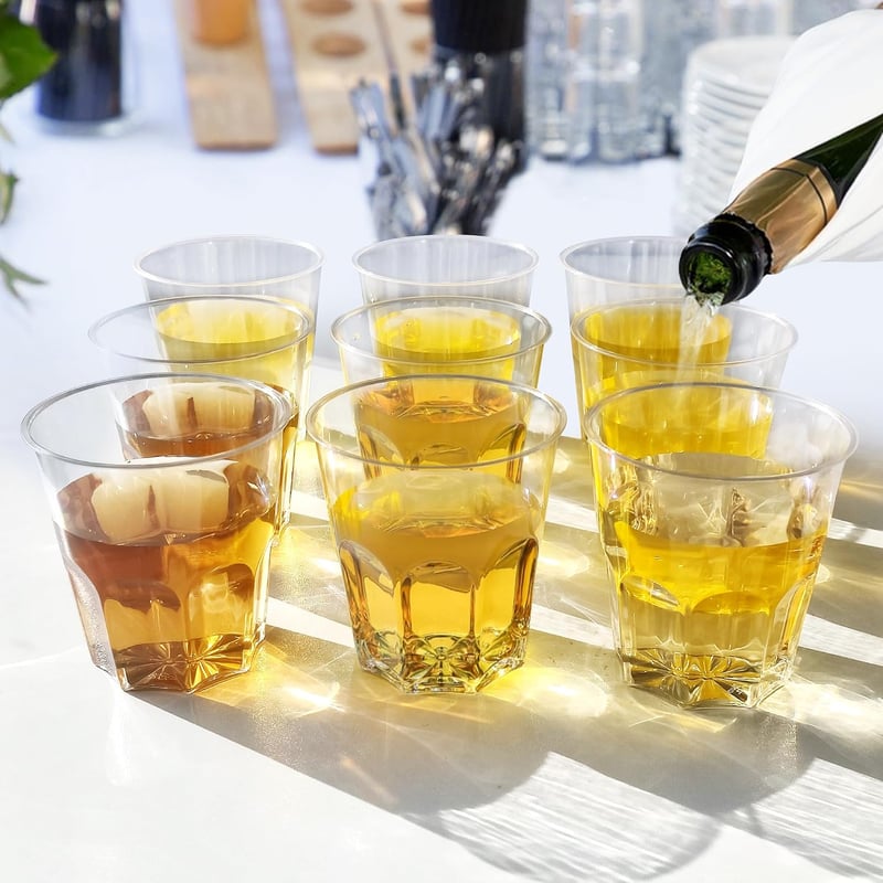 LYLIDIA 40 db Újrafelhasználható Műanyag Pohár 220 ml Parti Pohár Whisky Koktél