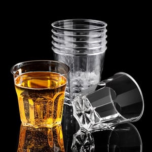 LYLIDIA 40 db Újrafelhasználható Műanyag Pohár 220 ml Parti Pohár Whisky Koktél