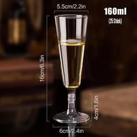 LYLIDIA Műanyag Pezsgőspohár 25 db Átlátszó 160 ml Újrahasználható 6