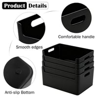 LYLIDIA Úložný box 6,3 l, čierny, 26 cm, sada 4 ks, na organizáciu v kancelárii aj doma 3