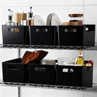 LYLIDIA Úložný box 6,3 l, čierny, 26 cm, sada 4 ks, na organizáciu v kancelárii aj doma 7