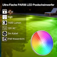 LyLmLe 35W RGB LED medence lámpa PAR56, IP68 vízálló, 2 db, távirányítóval 3