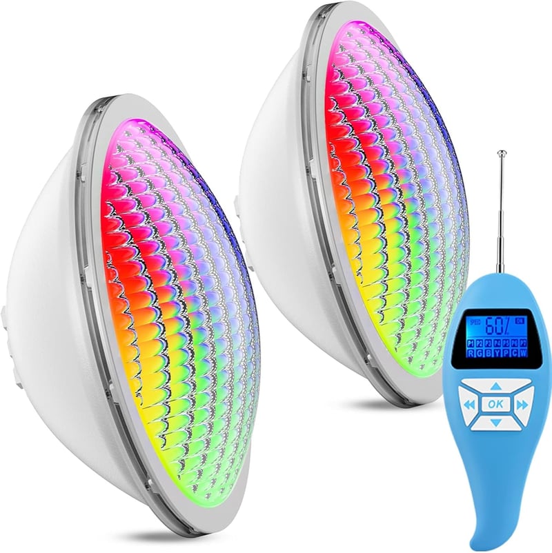 LyLmLe RGB LED Medence Világítás 20W - Színváltós, Távirányítós Vízalatti Reflektor, PAR56 Halogén Izzó Helyettesítő, IP68 Vízálló, 12V AC (