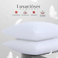 LYMA Párnahuzat 80x80 cm 2 db Oeko-Tex Certified Puha Fehér - 80 x 80 cm, White 3
