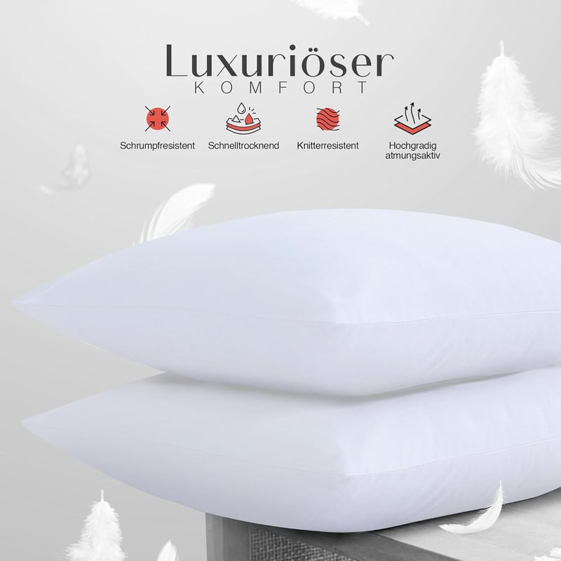 LYMA Párnahuzat 80x80 cm 2 db Oeko-Tex Certified Puha Fehér - 80 x 80 cm, White