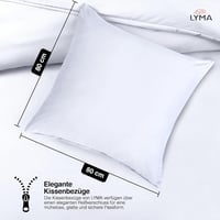 LYMA Párnahuzat 80x80 cm 2 db Oeko-Tex Certified Puha Fehér - 80 x 80 cm, White 4