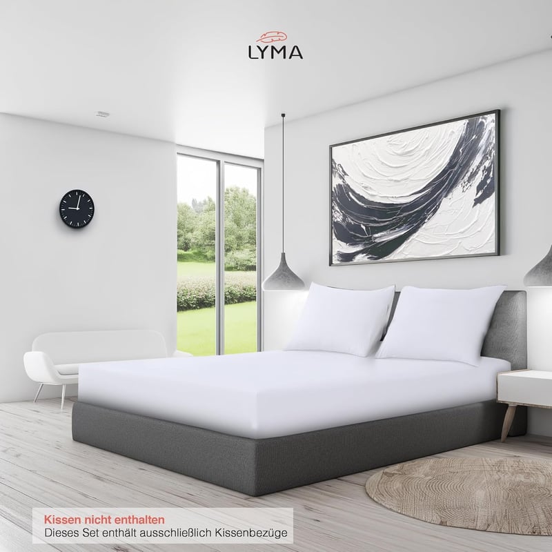 LYMA Párnahuzat 80x80 cm 2 db Oeko-Tex Certified Puha Fehér - 80 x 80 cm, White