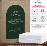LYMA Párnahuzat 80x80 cm 2 db Oeko-Tex Certified Puha Fehér - 80 x 80 cm, White 6