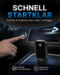 LYMARO Bezdrôtový adaptér CarPlay a Android Auto – USB-A Plug & Play bezdrôtový adaptér pre upgrade do auta, podpora Apple CarPlay a Android Auto, čierny 7