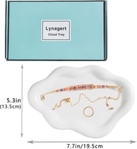 Lynagert Felhő Kerámia Ékszertartó Gyűrű Fülbevaló Nyaklánc Szervezőtartály - White 2