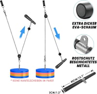 Lyndwin Kábeles Húzórendszer Egyenes Rúddal - Otthoni Edzőtorony Tricepsz, Bicepsz és Hátizom Edzéshez - Fekete Fitness Eszköz 2