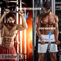 Lyndwin Kábeles Húzórendszer Egyenes Rúddal - Otthoni Edzőtorony Tricepsz, Bicepsz és Hátizom Edzéshez - Fekete Fitness Eszköz 7