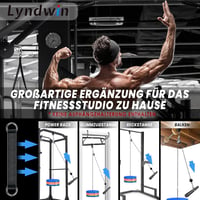 Lyndwin Kábeles Húzórendszer Egyenes Rúddal - Otthoni Edzőtorony Tricepsz, Bicepsz és Hátizom Edzéshez - Fekete Fitness Eszköz 6