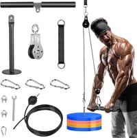 Lyndwin Kábeles Húzórendszer Egyenes Rúddal - Otthoni Edzőtorony Tricepsz, Bicepsz és Hátizom Edzéshez - Fekete Fitness Eszköz 1