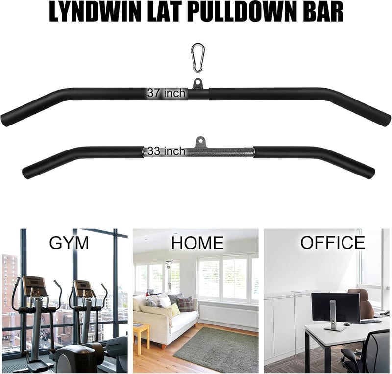 Lyndwin Lat Húzórúd Edzőtermi Edzéshez - Ergonomikus Acél Bicepsz Rúd Otthoni Edzéshez, CrossFit és Erőnléti Edzéshez, 300 Font Teherbírás