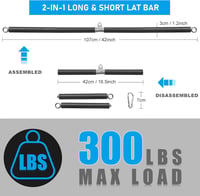 Lyndwin Lat Pull Bar Biceps Húzódzkodó Rúd Erőedzés Fitness Otthoni Edzés - 39" 2