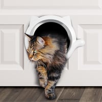 LYNX Macska Ajtó Beltéri Nyílászáró Macskanyílással Kicsi és Nagy Macskáknak 1