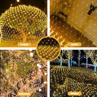 LYPPUL 3x2m 200 LED hálózat lámpa IP67 vízálló kültéri beltéri 8 módú meleg fehér 6