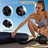 Pompă de aer electrică LYPPUL 600W, cu 5 duze, pompă pentru saltele gonflabile, pentru saltele Airtrack, colace, bărci, paturi cu apă, pompă electrică portabilă 4