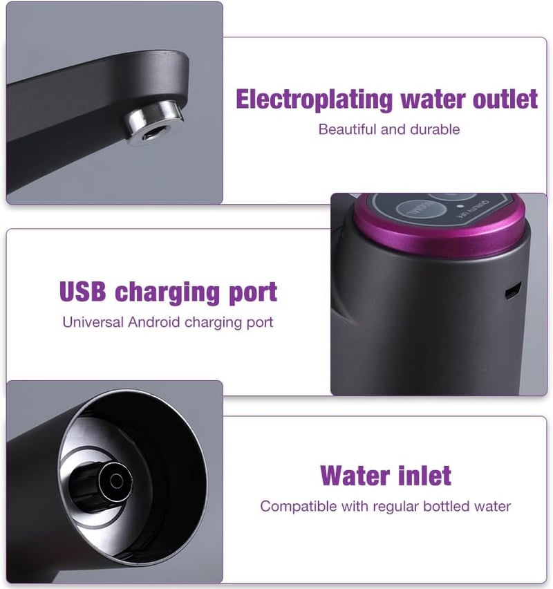 LYPPUL Elektromos Vízpumpa USB Töltéssel - 5 Gallon Automata Ivóvíz Diszpenzser