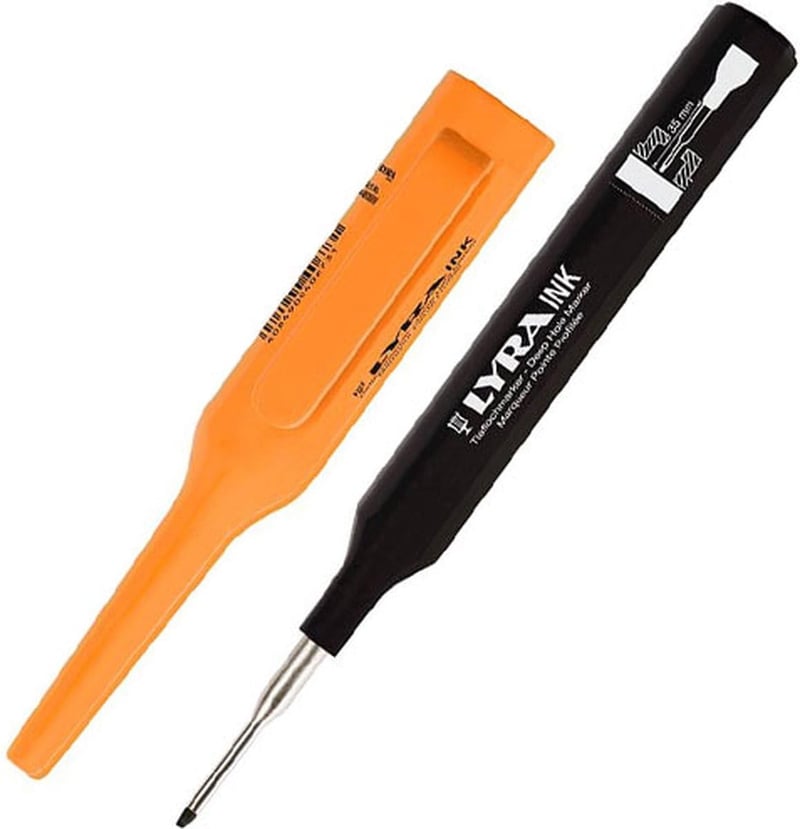 LYRA Ink Deep Hole Marker popisovač s tenkým hrotom, 1 mm, 35 mm teleskopický hrot, čierny, na priemyselné a stavebné použitie, 1 ks