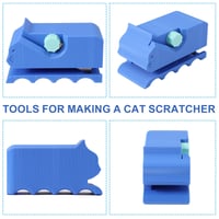 Cutter pentru carton în formă de pisică imprimat 3D Lyreh pentru plăci de zgâriat cu lamă, albastru 4