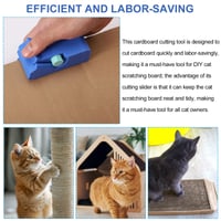 Cutter pentru carton în formă de pisică imprimat 3D Lyreh pentru plăci de zgâriat cu lamă, albastru 5