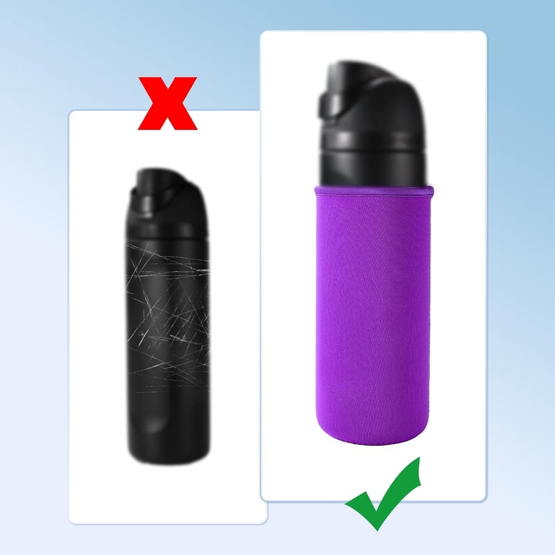 Husă din neopren Lyreh Lila pentru sticlă de apă FreeSip de 25 oz, protecție termoizolantă lavabilă pentru sticlă