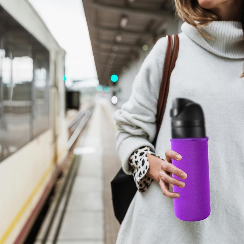 Husă din neopren Lyreh Lila pentru sticlă de apă FreeSip de 25 oz, protecție termoizolantă lavabilă pentru sticlă