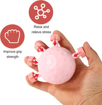 Lyreh Pink szilikon ujjfogó erősítő, ujjtornáztató gumis expander, kézerő fejlesztő zenészeknek, faipari munkásoknak, mászóknak 3