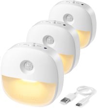 Lyridz mozgásérzékelős LED éjszakai lámpa szett 3db, töltöthető, 3 módú, lépcsővilágítás - White 1