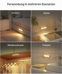 Lyridz senzorové svetlo do skrine, plynulá regulácia jasu, 1500 mAh batéria, 120 lm, 2700K teplá biela, do kuchyne a šatníka, 2 ks 7
