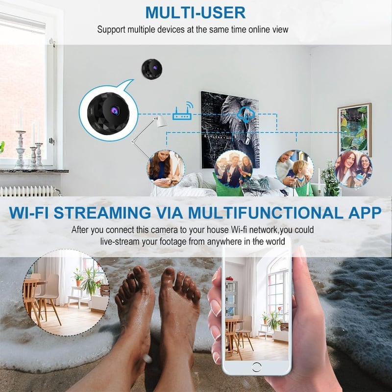 LySuyeo Mini WiFi Kamera 1080P Éjjellátó Mozgásérzékelő Akkumulátoros