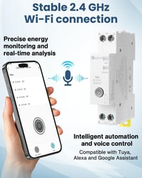 Lytool Smart WiFi Időzítő 16A DIN Sín Energiamérés Alexa Google 3