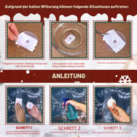 Set 3 Instalații Luminoase de Crăciun LYUBASA cu Fulgi de Nea și Temporizator, 36 LED-uri Albe, cu Baterii, pentru Geam, cu Ventuze, Decor de Crăciun pentru Interior, Fereastră, Balcon, Petrecere 5