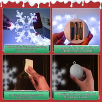 Set 3 Instalații Luminoase de Crăciun LYUBASA cu Fulgi de Nea și Temporizator, 36 LED-uri Albe, cu Baterii, pentru Geam, cu Ventuze, Decor de Crăciun pentru Interior, Fereastră, Balcon, Petrecere 7