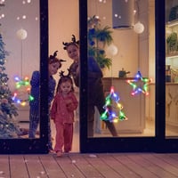 LYUBASA Set 3 Instalații Luminoase de Crăciun cu Temporizator, Forme de Brad, Stea și Clopoțel, 30 LED-uri Colorate, Decorațiune de Fereastră cu Ventuză și Baterii pentru Interior 8