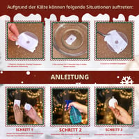LYUBASA Set 3 Instalații Luminoase de Crăciun cu Temporizator, Forme de Brad, Stea și Clopoțel, 30 LED-uri Colorate, Decorațiune de Fereastră cu Ventuză și Baterii pentru Interior 5
