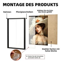 LYYYYX Crni aluminijski okvir za slike 40x60 cm, s nereflektirajućim akrilnim staklom, za portretno i pejzažno postavljanje, za fotografije, postere, puzzle, 1 kom. 4
