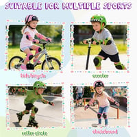 LZDMY Gyerek Sisak 50-54cm Bicikli Roller Gördeszka Skateboard Fejvédelem - green dinosaur set 2