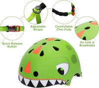 LZDMY Gyerek Sisak 50-54cm Bicikli Roller Gördeszka Skateboard Fejvédelem - green dinosaur set 6