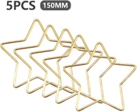 LZLUCKCOME 5db Fém Gyűrű Szett - Ötágú Csillag Arany 150mm Álomfogó DIY Kézműves 9