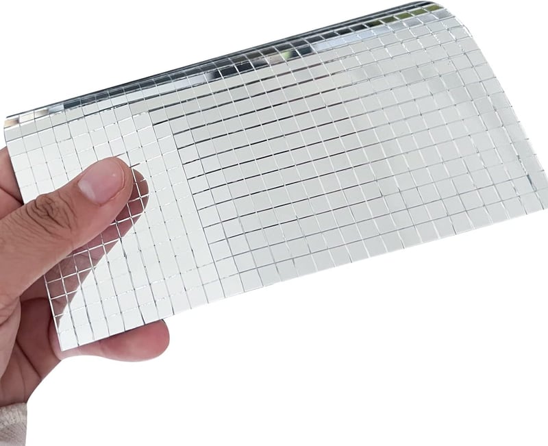 1300 bucăți mozaic oglindă autoadeziv LznYi 10x10 mm, decorațiuni DIY