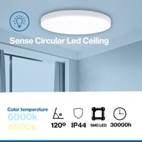 LED stropné svietidlo M Ledme LM8257 40W, kúpeľňové stropné svietidlo IP44, 4000 lúmenov, studené biele svetlo 6000K, do kúpeľne, kuchyne, na balkón 3