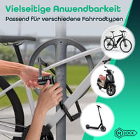 M-LOCK Összecsukható Kerékpár Zár 120 cm Számkombinációs Lopásvédelem Bicikli E-bike Rozsdamentes Fekete 6