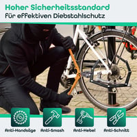 M-LOCK Összecsukható Kerékpár Zár 120 cm Számkombinációs Lopásvédelem Bicikli E-bike Rozsdamentes Fekete 7