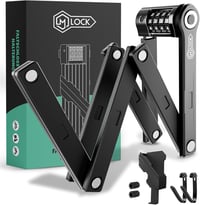 M-LOCK Összecsukható Kerékpár Zár 120 cm Számkombinációs Lopásvédelem Bicikli E-bike Rozsdamentes Fekete 1